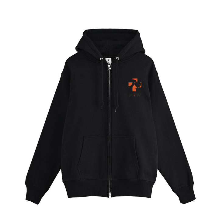 MEW ダブルジップアップ　パーカー black image