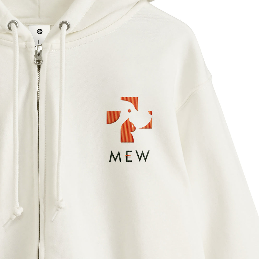 MEW ダブルジップアップ　パーカー white image