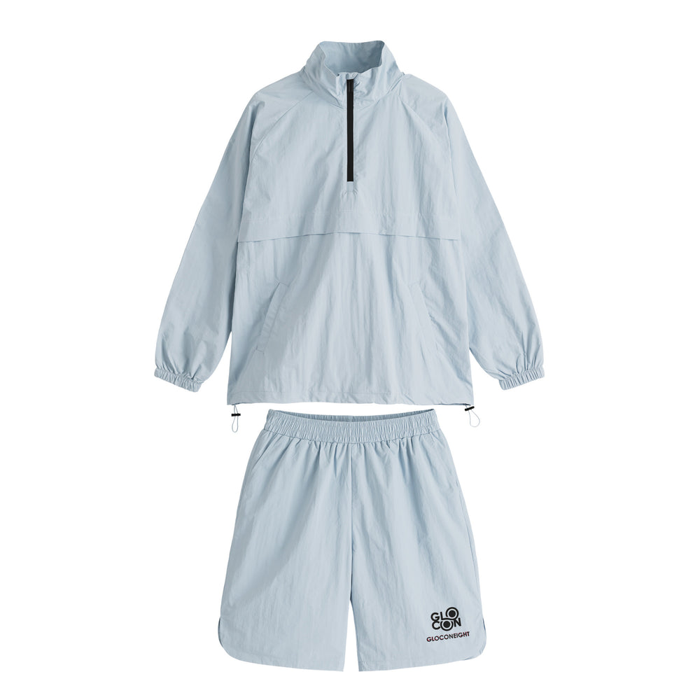 ハーフジップナイロンセットアップ（UPF 50+・冷感素材） ice-blue image