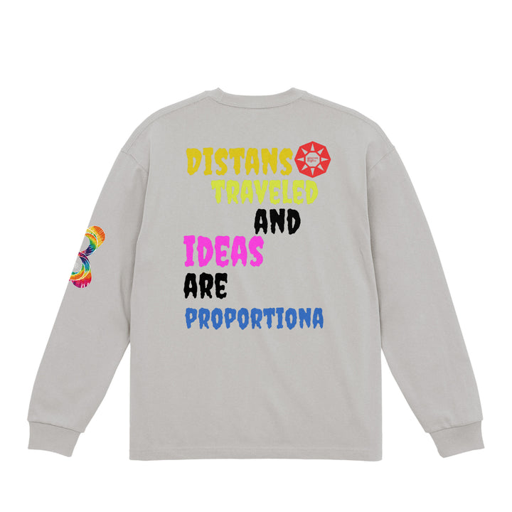Distance traveled and ideas are proportional/Message frost-gray image
