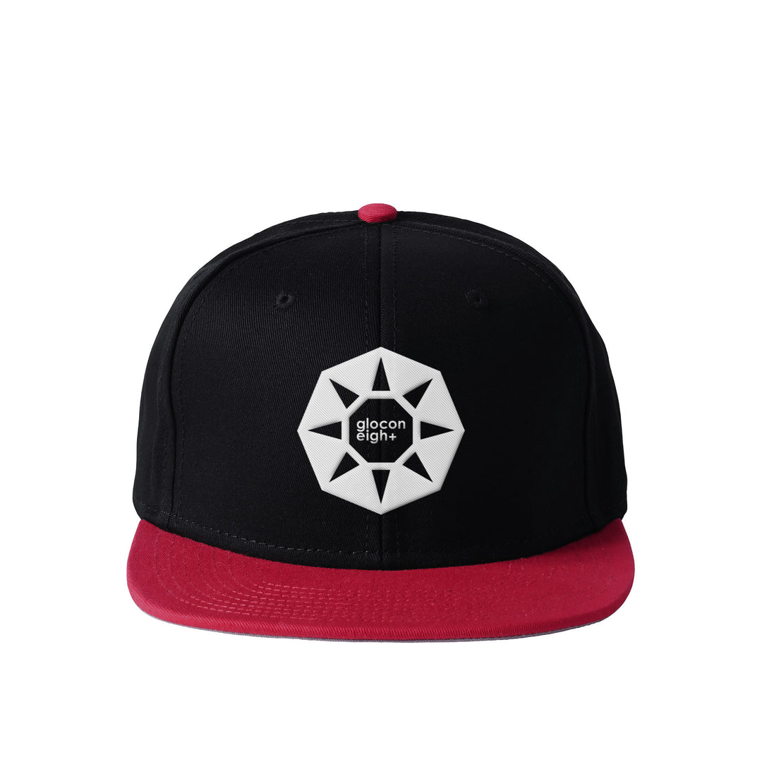 octagon フラットバイザー ベースボールキャップ red-x-black image
