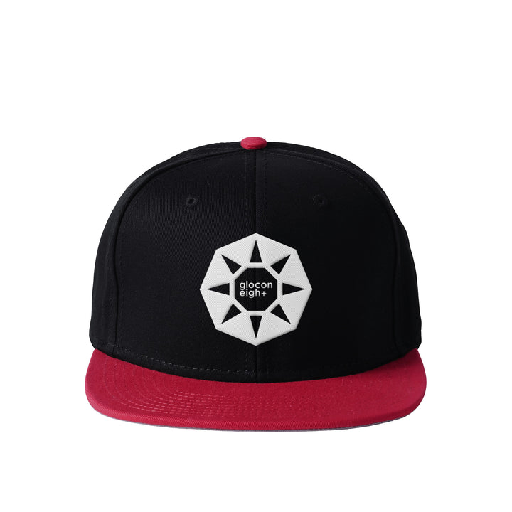 octagon フラットバイザー ベースボールキャップ red-x-black image