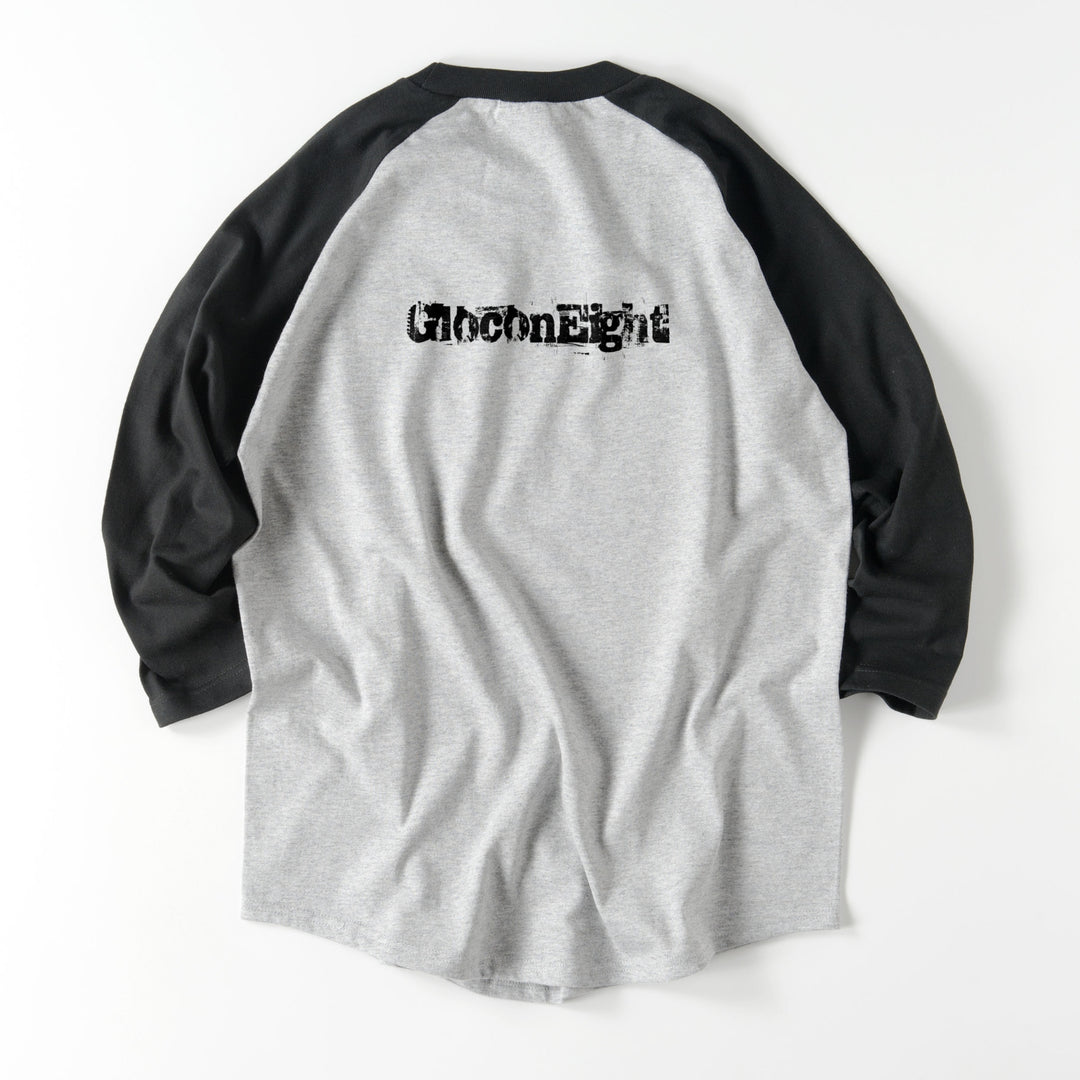 ラグランTシャツ　７分袖 gray-x-black image