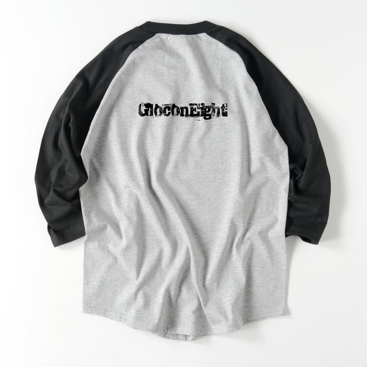 ラグランTシャツ　７分袖 gray-x-black image