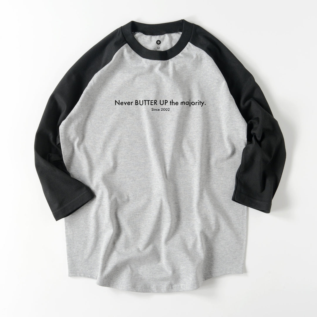 ラグランTシャツ　７分袖 gray-x-black image