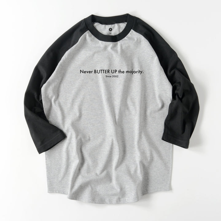 ラグランTシャツ　７分袖 gray-x-black image