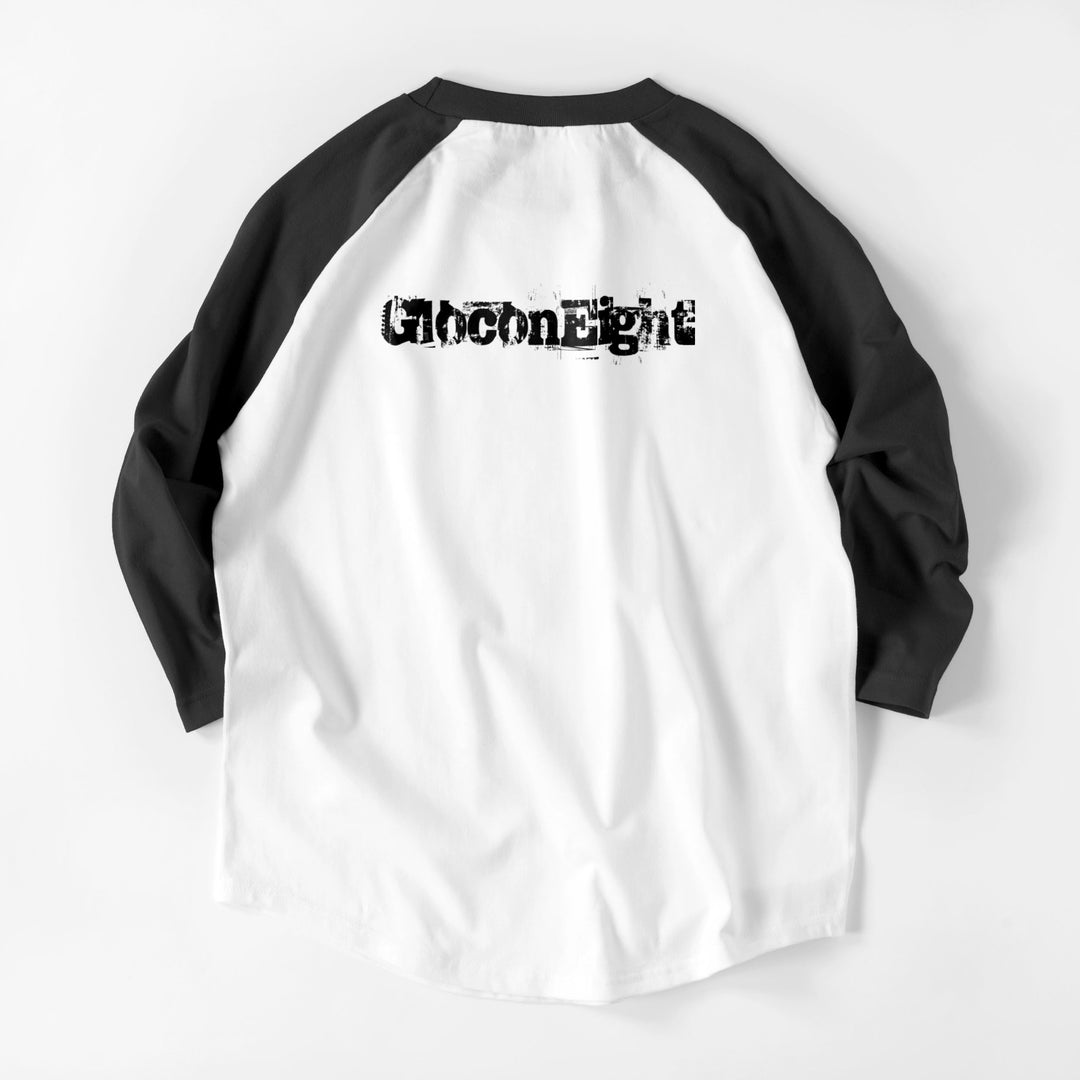 ラグランTシャツ　７分袖 white-x-black image