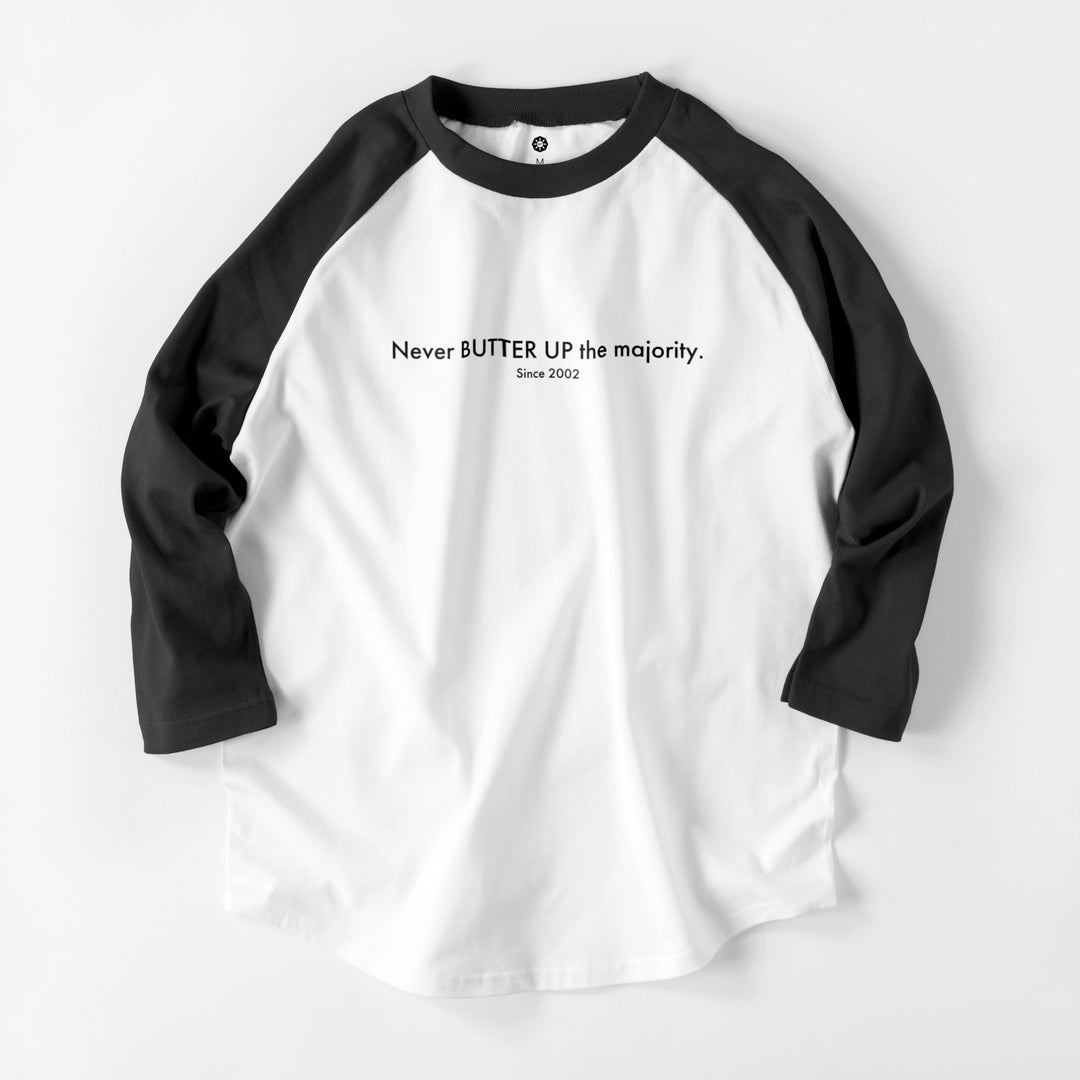 ラグランTシャツ　７分袖 white-x-black image