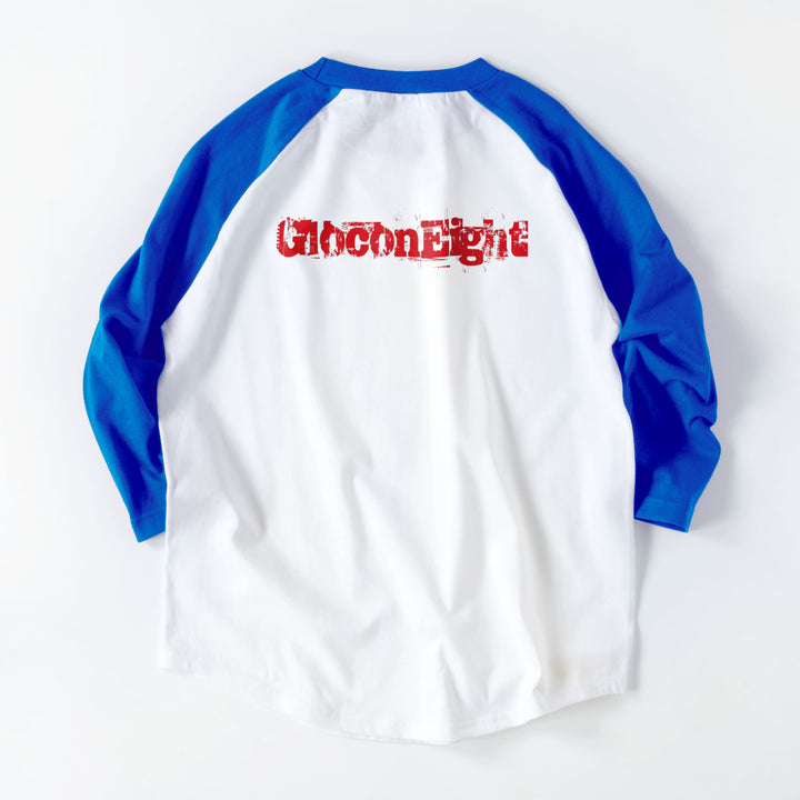ラグランTシャツ　７分袖 white-x-blue image