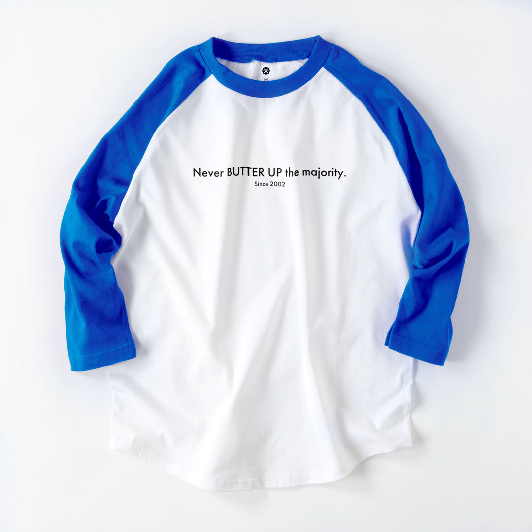 ラグランTシャツ　７分袖 white-x-blue image