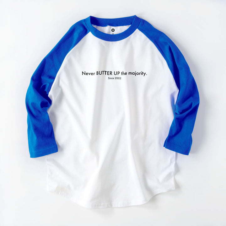 ラグランTシャツ　７分袖 white-x-blue image