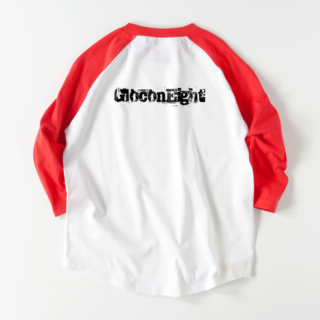 ラグランTシャツ　７分袖 white-x-red image
