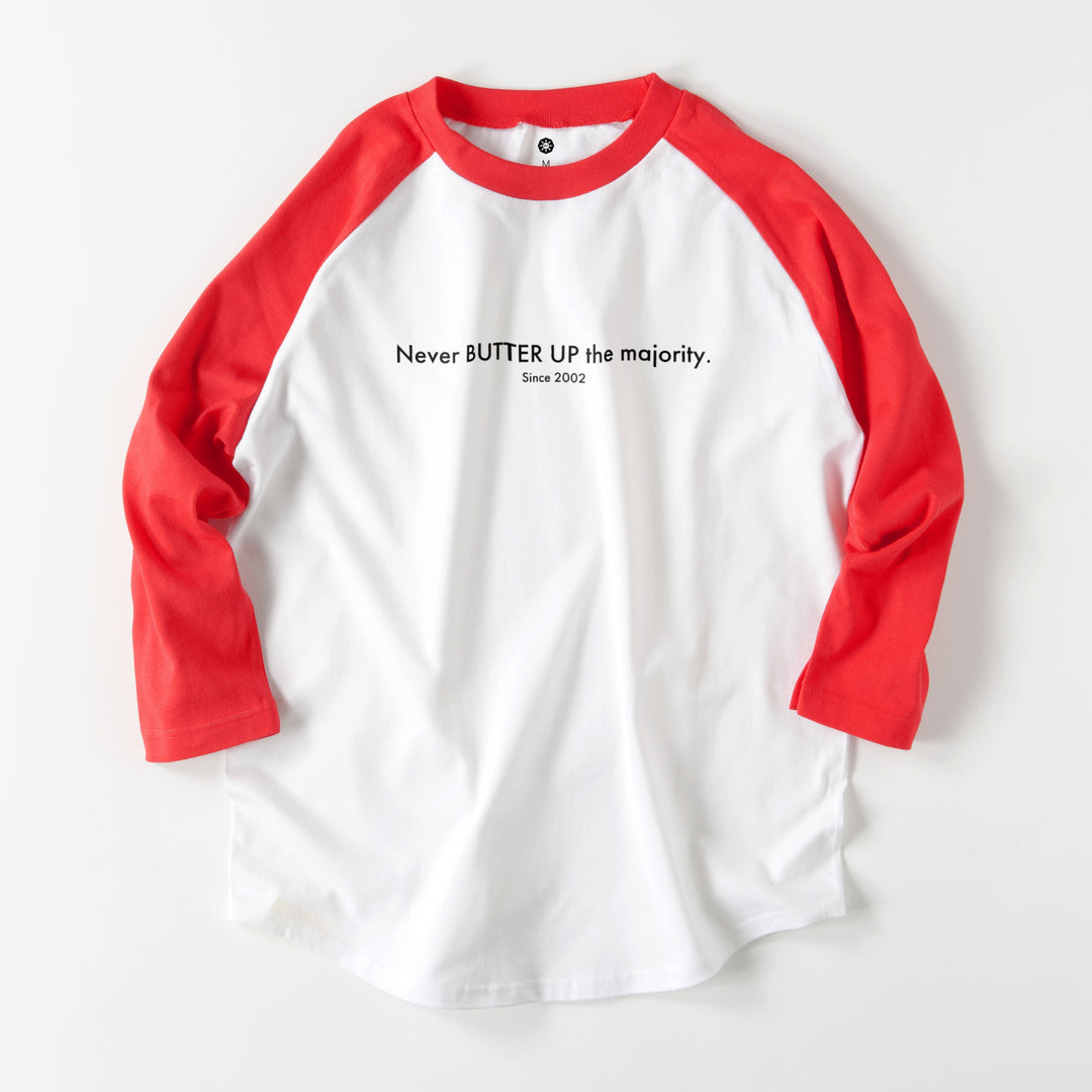 ラグランTシャツ　７分袖 white-x-red image
