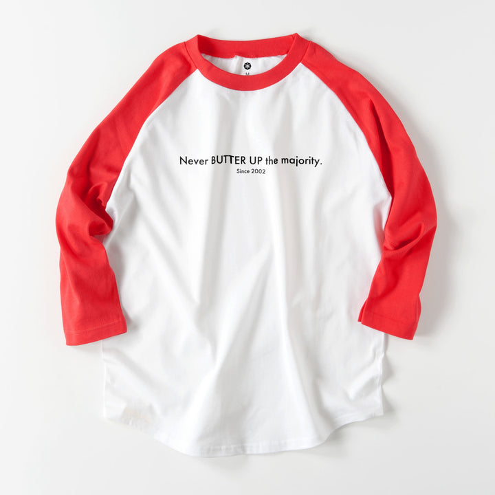 ラグランTシャツ　７分袖 white-x-red image